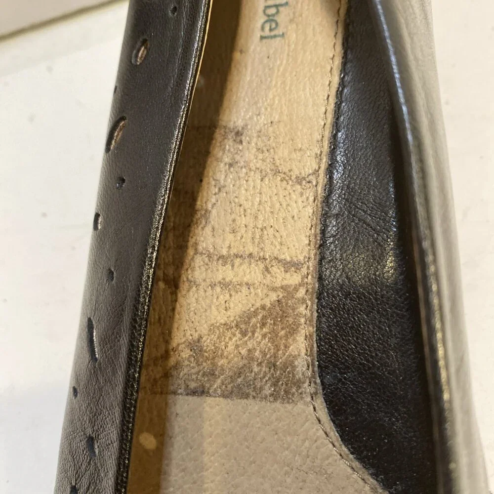 Josef Seibel Women Black Leather Loafers Size 10 Classic Basic Office Work Comfy